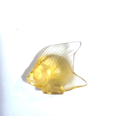 Lalique Yellow Art Glass Fish