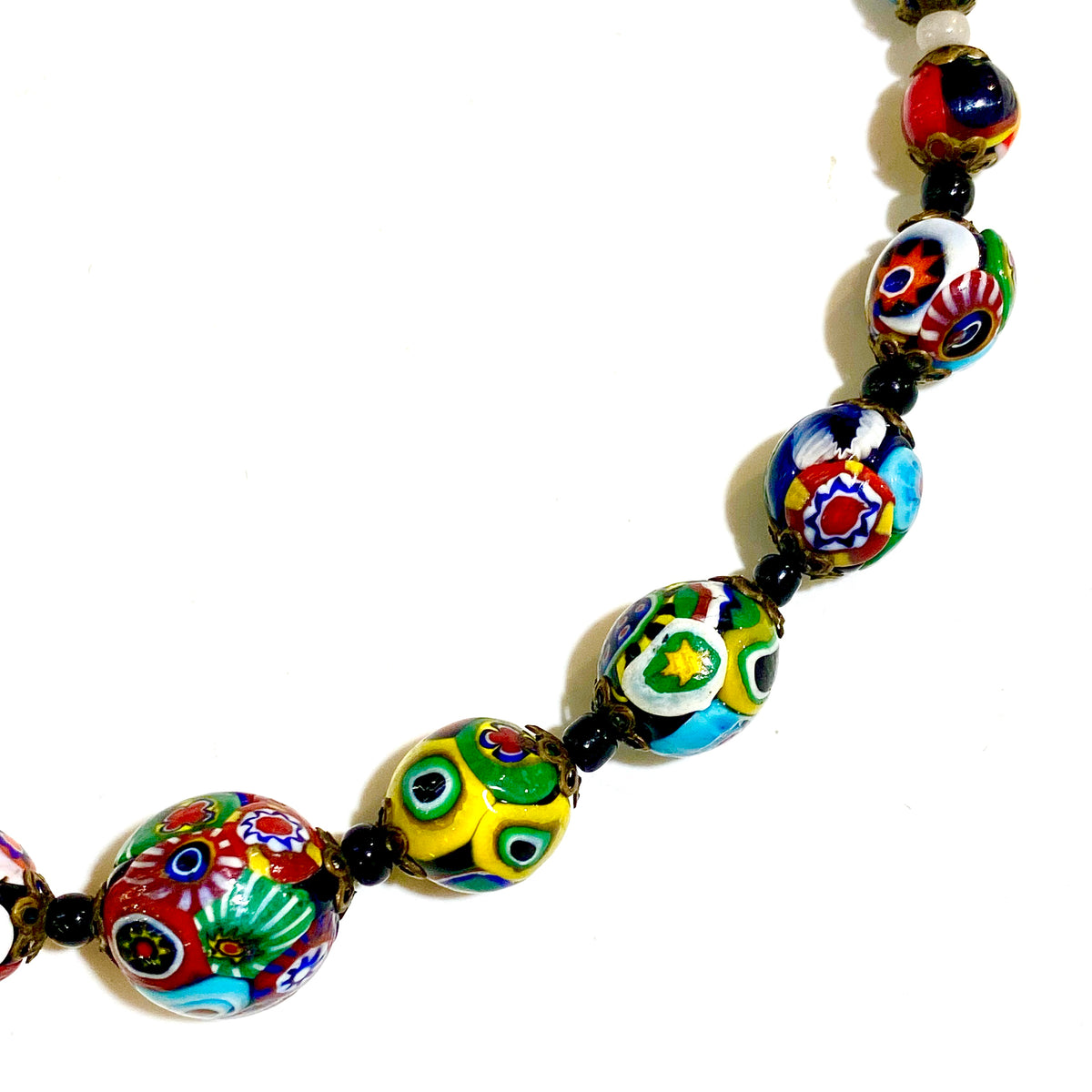 Millefiori Glass Beaded Necklace – Tresors Sydney