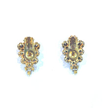 Yellow Crystal Vintage Clip On Earrings