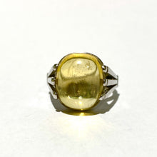 18ct White Gold 9.75ct Cabochon Yellow Beryl Dress Ring