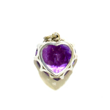 9ct White Gold Heart Shaped Amethyst Pendant