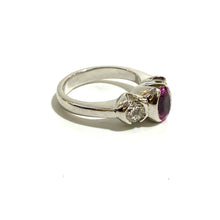 Pink Sapphire and Diamond Trilogy Ring