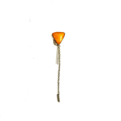 Vintage Sterling Silver Baltic Amber Tie Pin