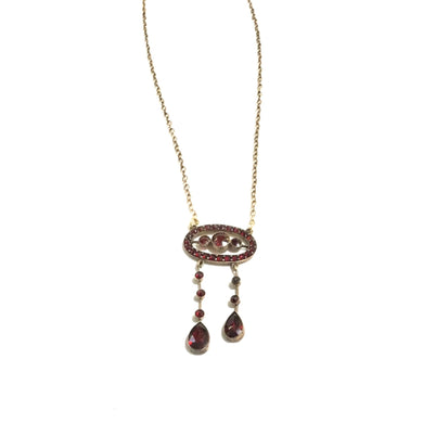 Antique 9ct Gold and Garnet Necklace
