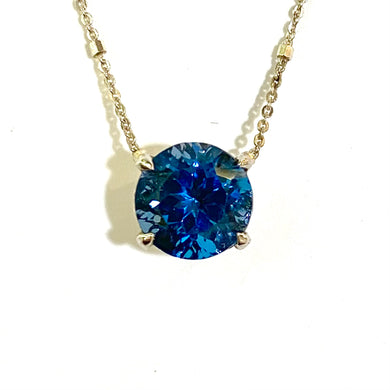 Sterling Silver London Blue Topaz Pendant and Chain