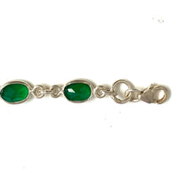 Sterling Silver Green Onyx Bracelet