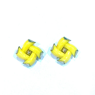 Vintage 1960s Clip On Yellow Earrings