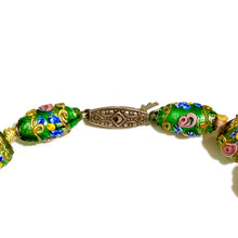 Italian Wedding Cake Beaded Necklace with Sterling Silver Marcasite Clasp