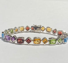 Sterling Silver Assorted Semi-Precious Gemstone Bracelet