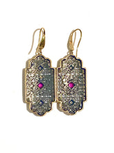 9ct Gold Diamond and Ruby Earrings