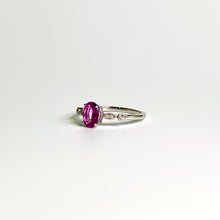 14ct White Gold Pink Sapphire and Diamond Ring