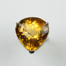 9ct White Gold Trillion Cut Citrine Ring