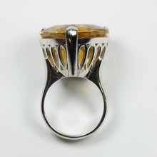 9ct White Gold Trillion Cut Citrine Ring