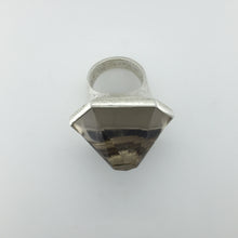 Large Sterling Silver Smokey Free Form Topaz Ring