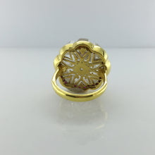 Gold Plated Sterling Silver Rock Crystal and Ruby Ring
