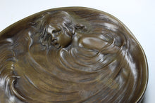 Antique Koi Fish and Child Bronze Plate