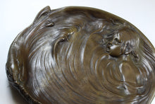Antique Koi Fish and Child Bronze Plate