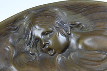 Antique Koi Fish and Child Bronze Plate