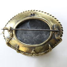 Antique Emerald, Aquamarine and Seed Pearl Mourning Brooch