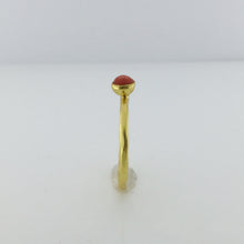 Gold Plated Sterling Silver Button Coral Ring