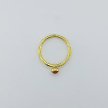 Gold Plated Sterling Silver Button Coral Ring