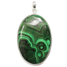 Sterling Silver Malachite Oval Pendant
