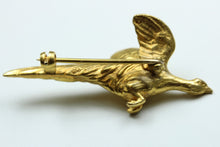 Gold and Ruby Bird Brooch