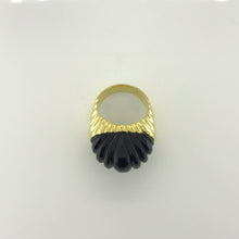 Gold Plate Sterling Silver Onyx Ring