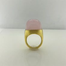 Gold Plate Sterling Silver Rose Quartz Ring