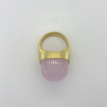 Gold Plate Sterling Silver Rose Quartz Ring