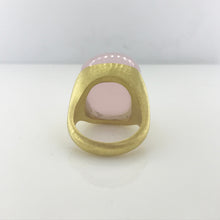 Gold Plate Sterling Silver Rose Quartz Ring