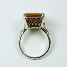 9ct White Gold Yellow Citrine Ring