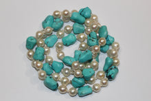 Natural Turquoise and Pearl Necklace