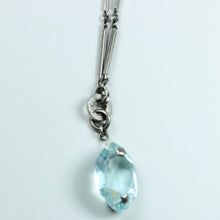 Antique Aquamarine Paste and Faux Seed Pearl Necklace