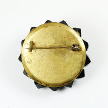 Victorian Black Multi Faceted Dome Whitby Jet Brooch