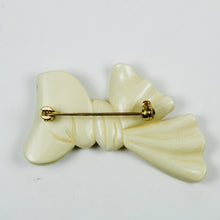 Hand Carved Antique Ivory Neck Scarf Brooch