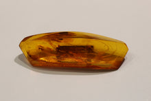 Vintage Carved Baltic Amber Brass Brooch