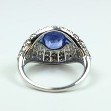 9ct White Gold Ceylon Sapphire and Diamond Dress Ring