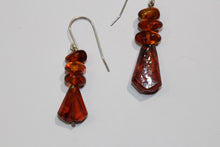 Sterling Silver Amber Bead Earrings
