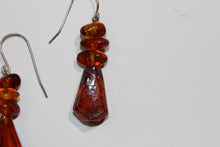 Sterling Silver Amber Bead Earrings