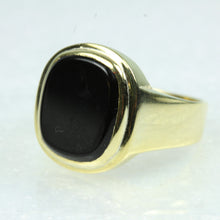 Sterling Silver Gold Plate Black Onyx Signet Ring