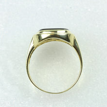 Sterling Silver Gold Plate Black Onyx Signet Ring