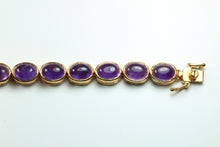 Sterling Silver Rose Gold Plated Amethyst Bracelet