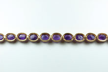 Sterling Silver Rose Gold Plated Amethyst Bracelet