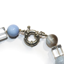 Agate, Cultured Pearl, French Jet and Rock Crystal Necklace