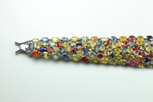 Sterling Silver Multi Coloured Sapphire Bracelet