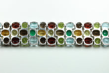 Sterling Silver Multi Coloured Sapphire Bracelet