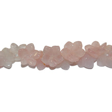 Carved Floral Rose Quartz Beaded Necklace