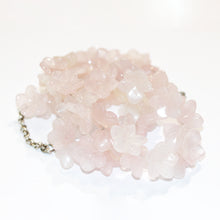 Carved Floral Rose Quartz Beaded Necklace
