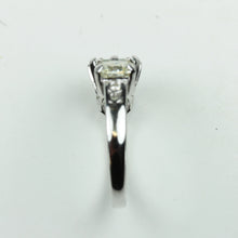 18ct White Gold 1.38ct Emerald and Diamond Trilogy Ring